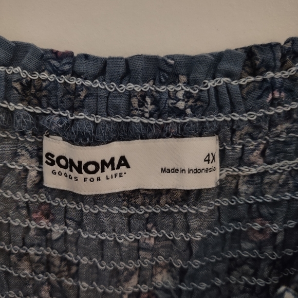 Sonoma Smocked Tiered Floral Print Midi Dress - Picture 3 of 14